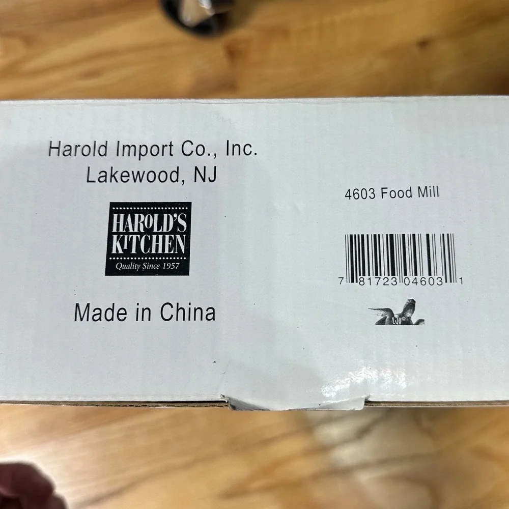 Stainless Steel Food Mill Harold Import 3qt 3 Blades 4603 Harolds Kitchen Silver